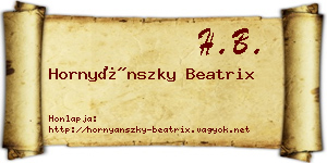 Hornyánszky Beatrix névjegykártya