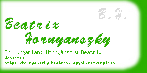 beatrix hornyanszky business card