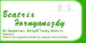 beatrix hornyanszky business card